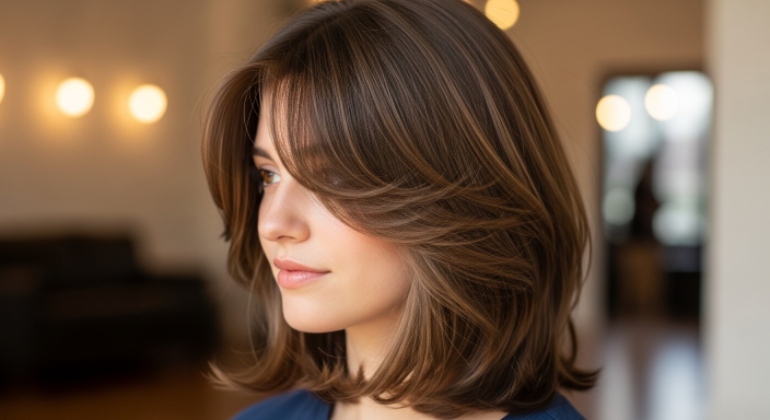 Bangs with Medium Length Cut