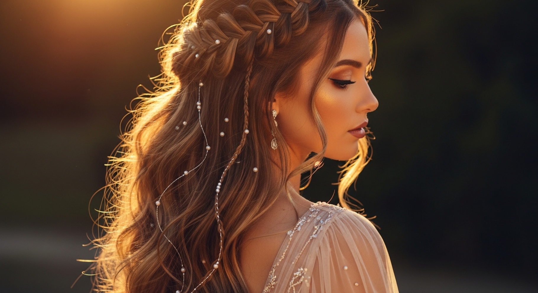 Braided Crown Half Up Style