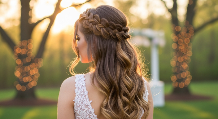 Braided Crown with Flowing Length