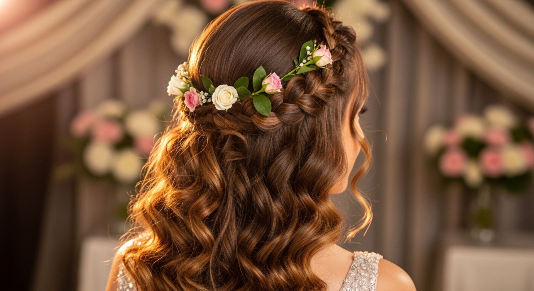 Braided Crown with Natural Curls