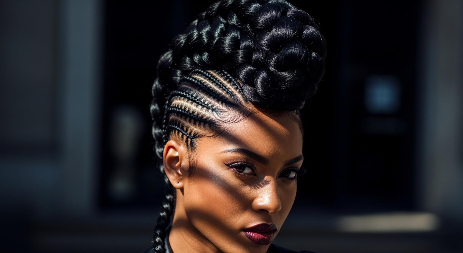 Braided Faux Hawk Updo Style