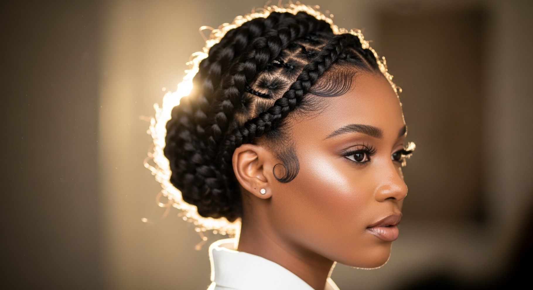 Braided Halo Bun with Soft Edges