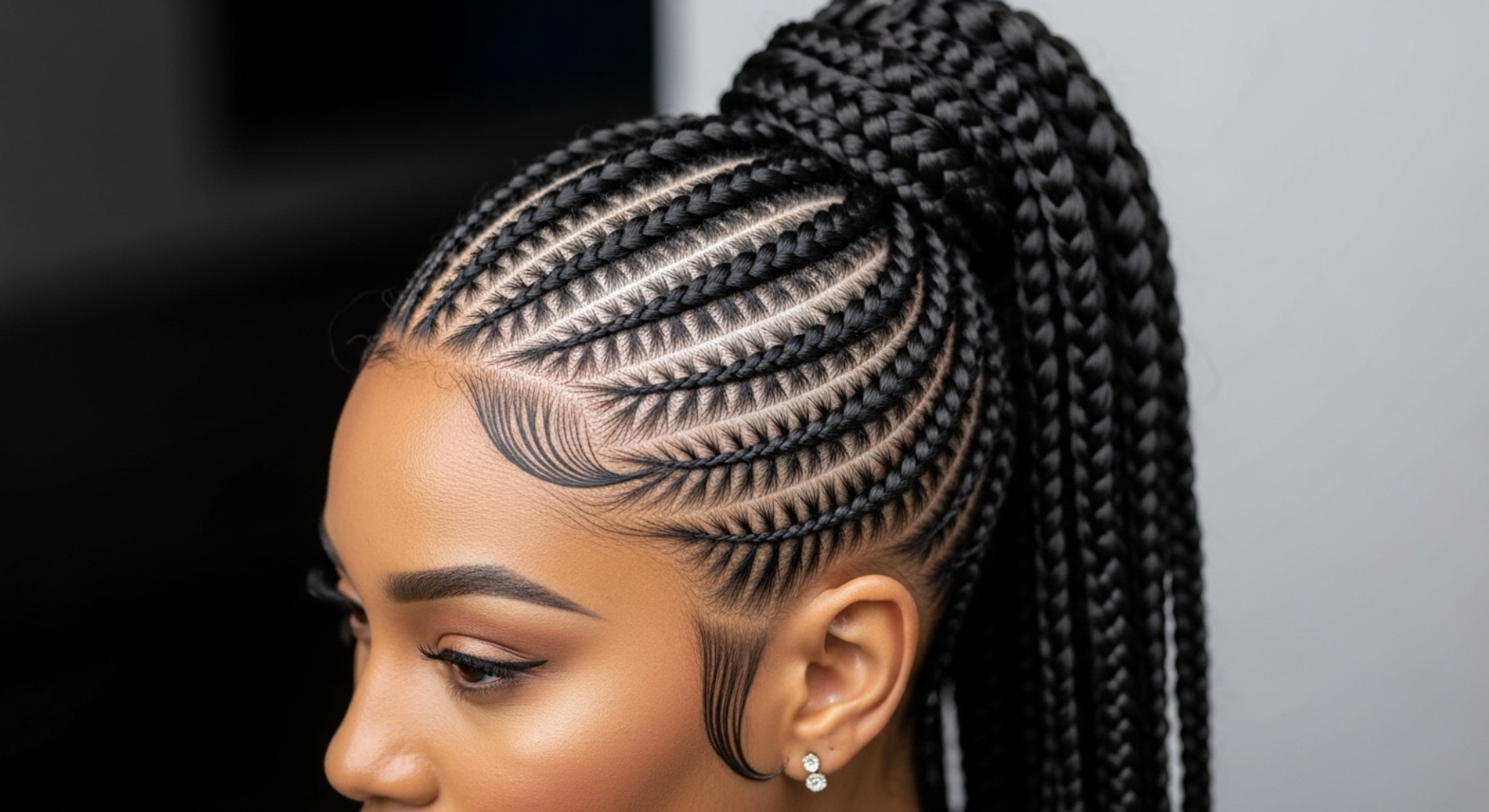 Braided Ponytail Updo Bun Hybrid