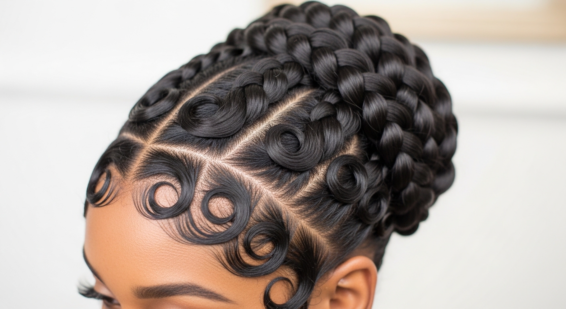 Braided Updo with Soft Finger Waves