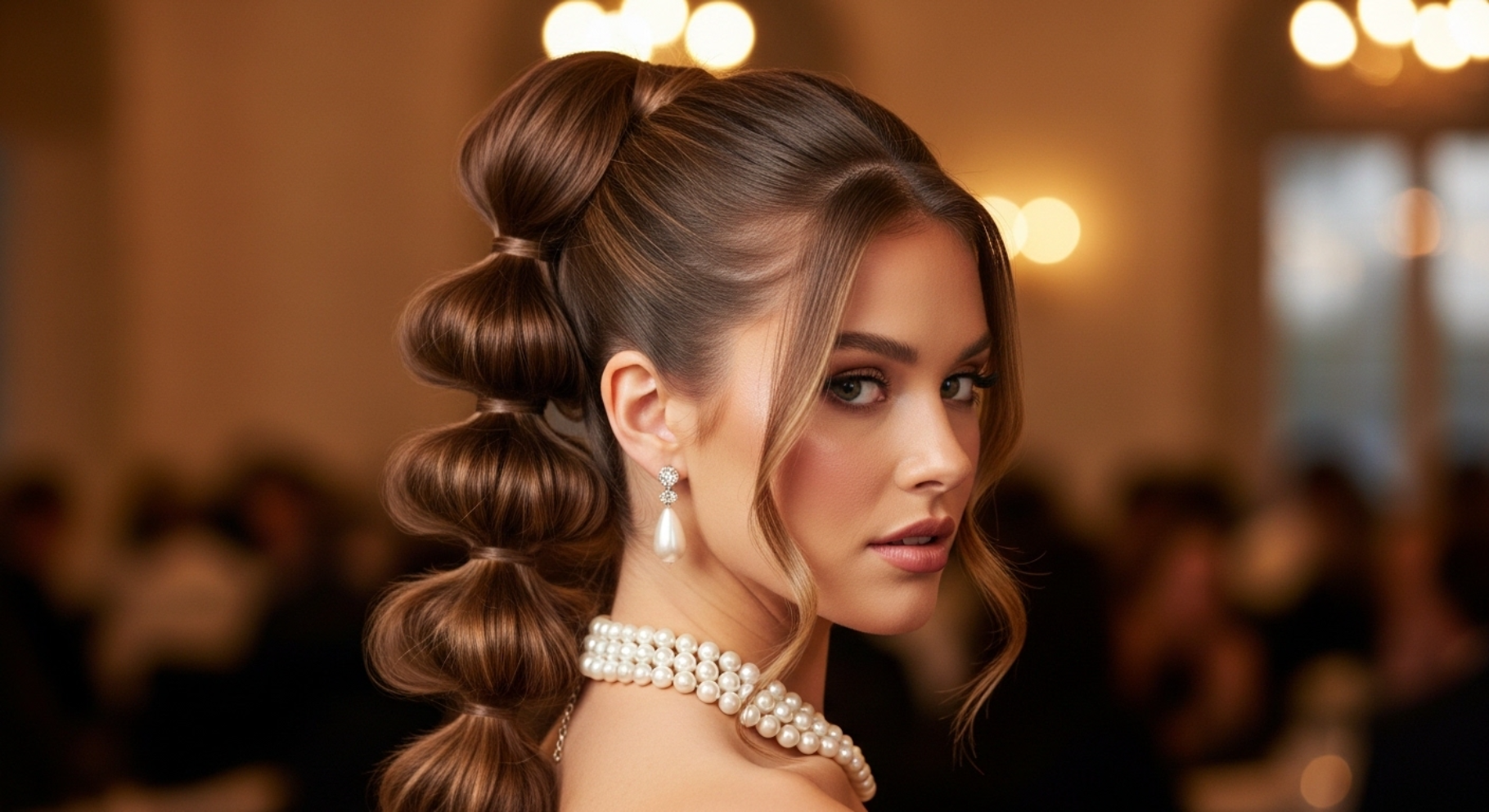 Bubble Ponytail Glam