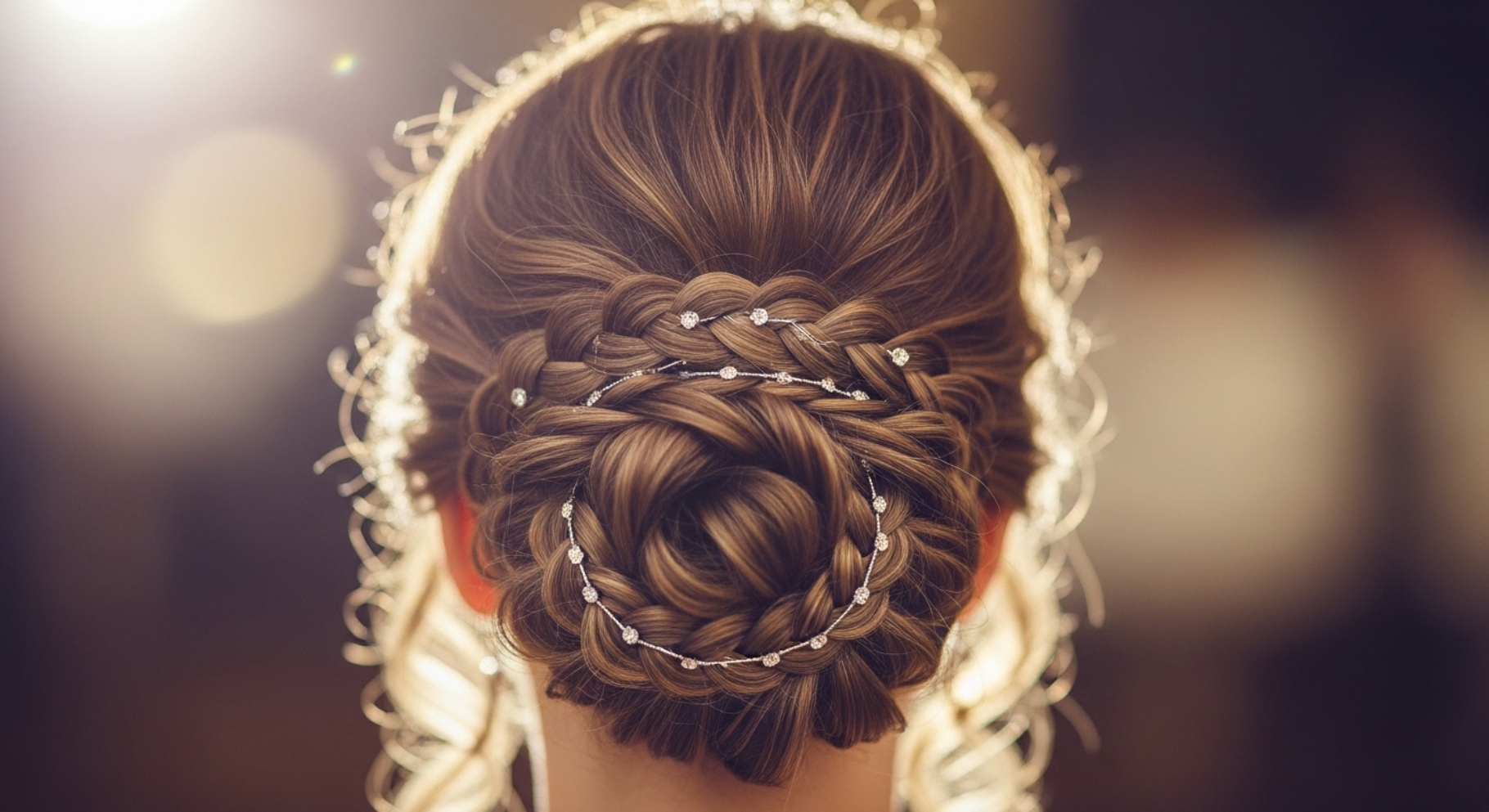 Curly Bun with Braided Base