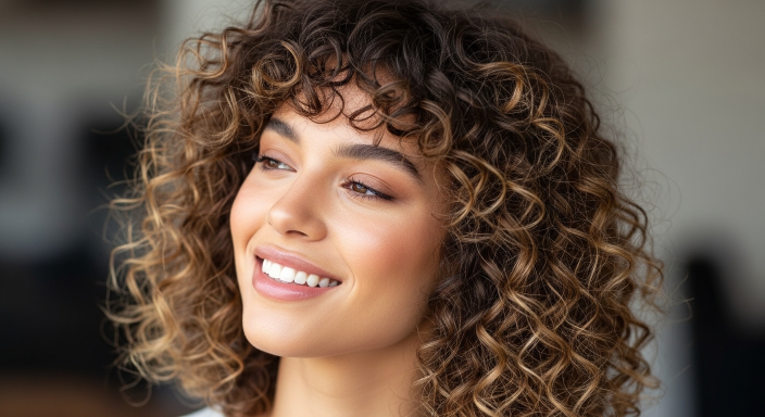 Curly Fringe Style