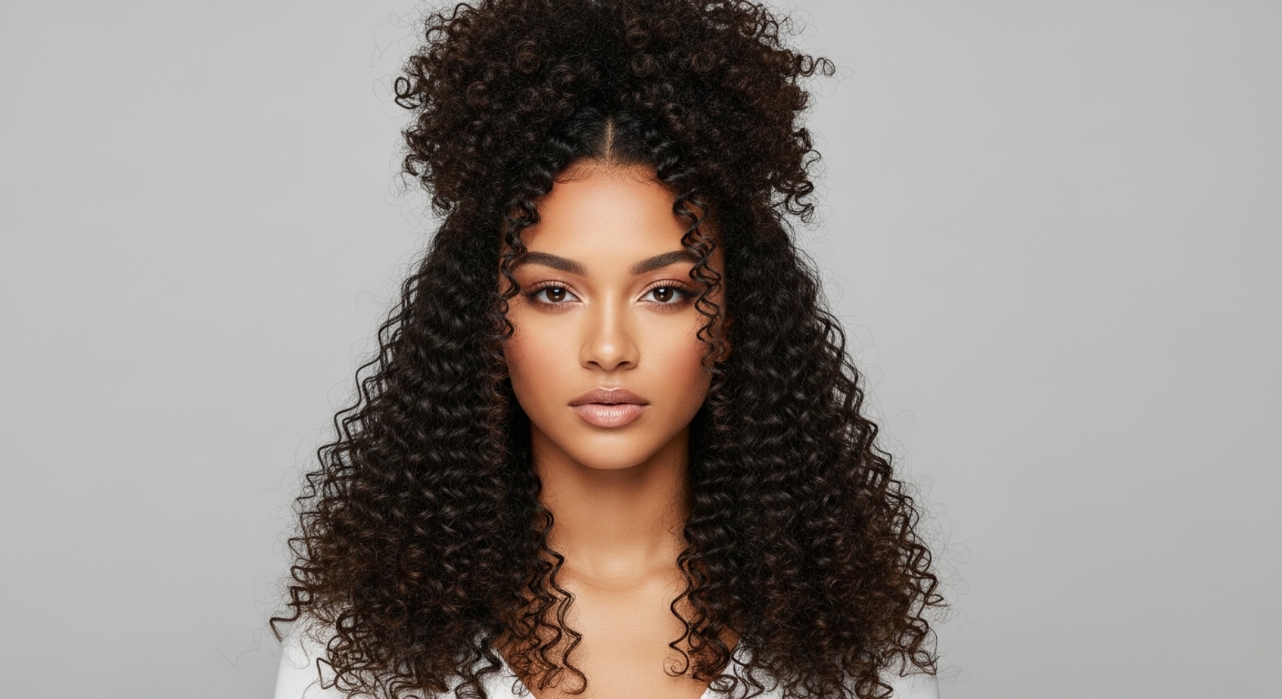 Curly High Puff Style