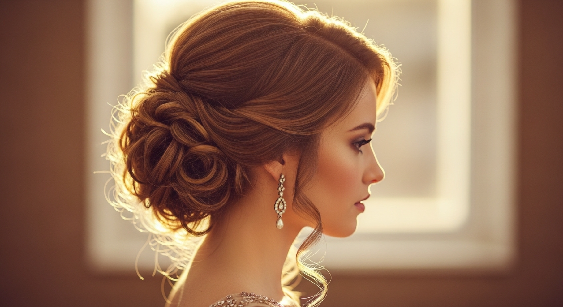 Curly Low Side Bun with Texture