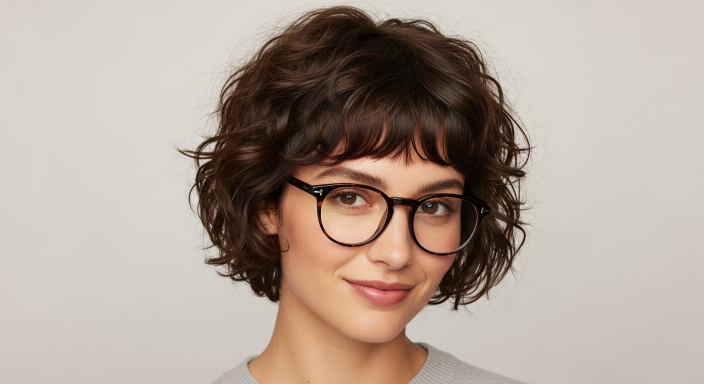 Curly Pixie with Baby Bangs