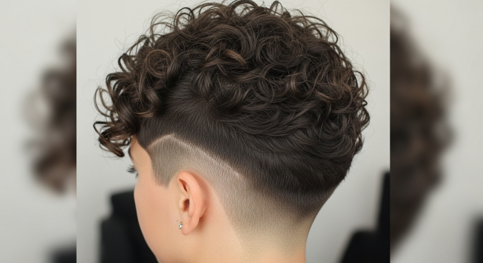 Curly Pixie with Tapered Nape