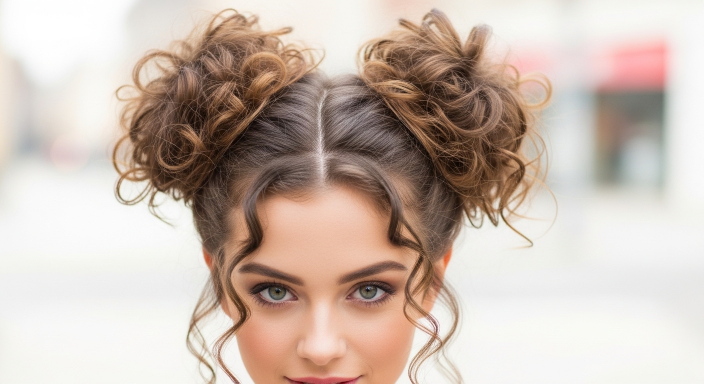Curly Space Buns