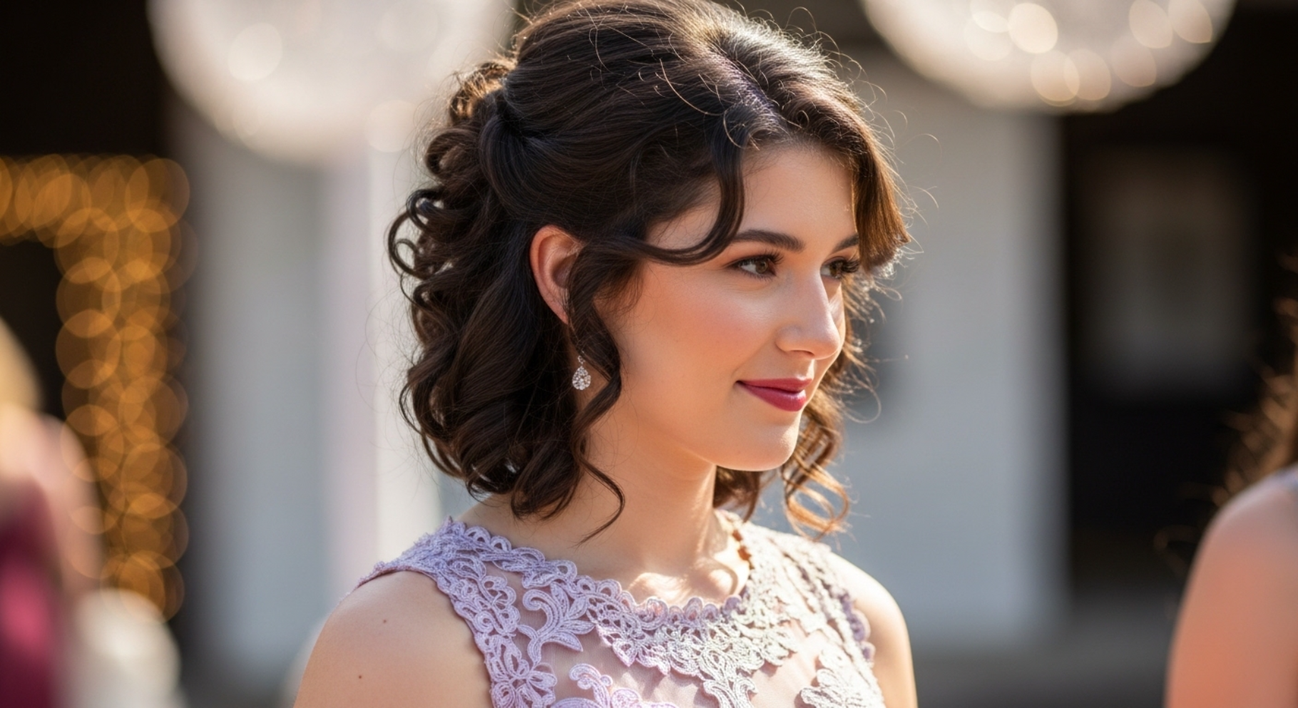 Defined Shoulder-Length Curly Style