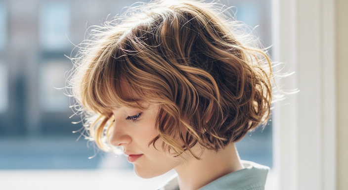 Feathered Curly Pixie