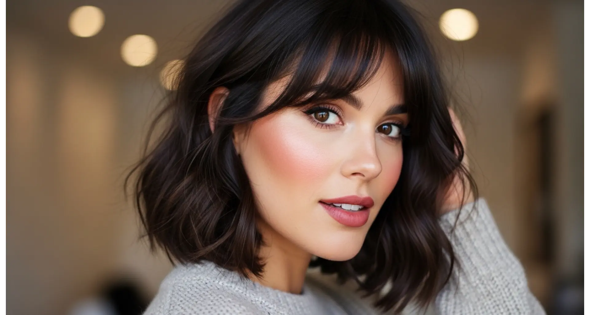 French Bob Shag with Wispy Bangs