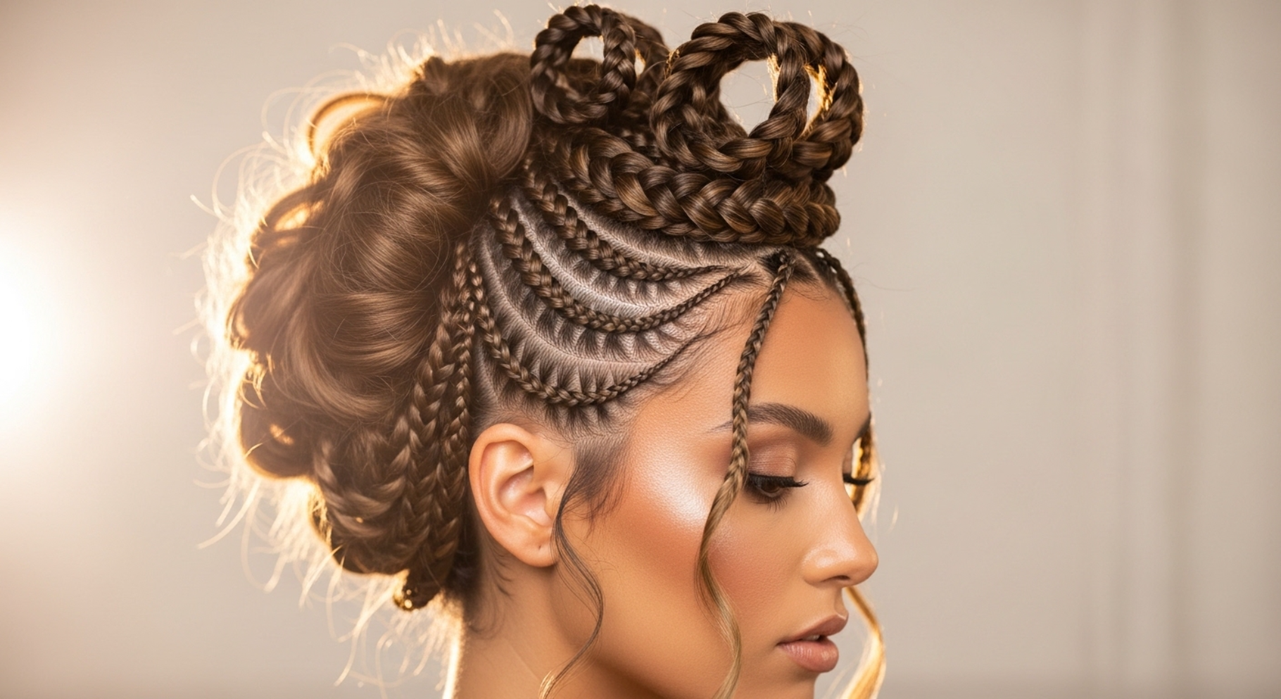 Goddess Braided Updo with Volume