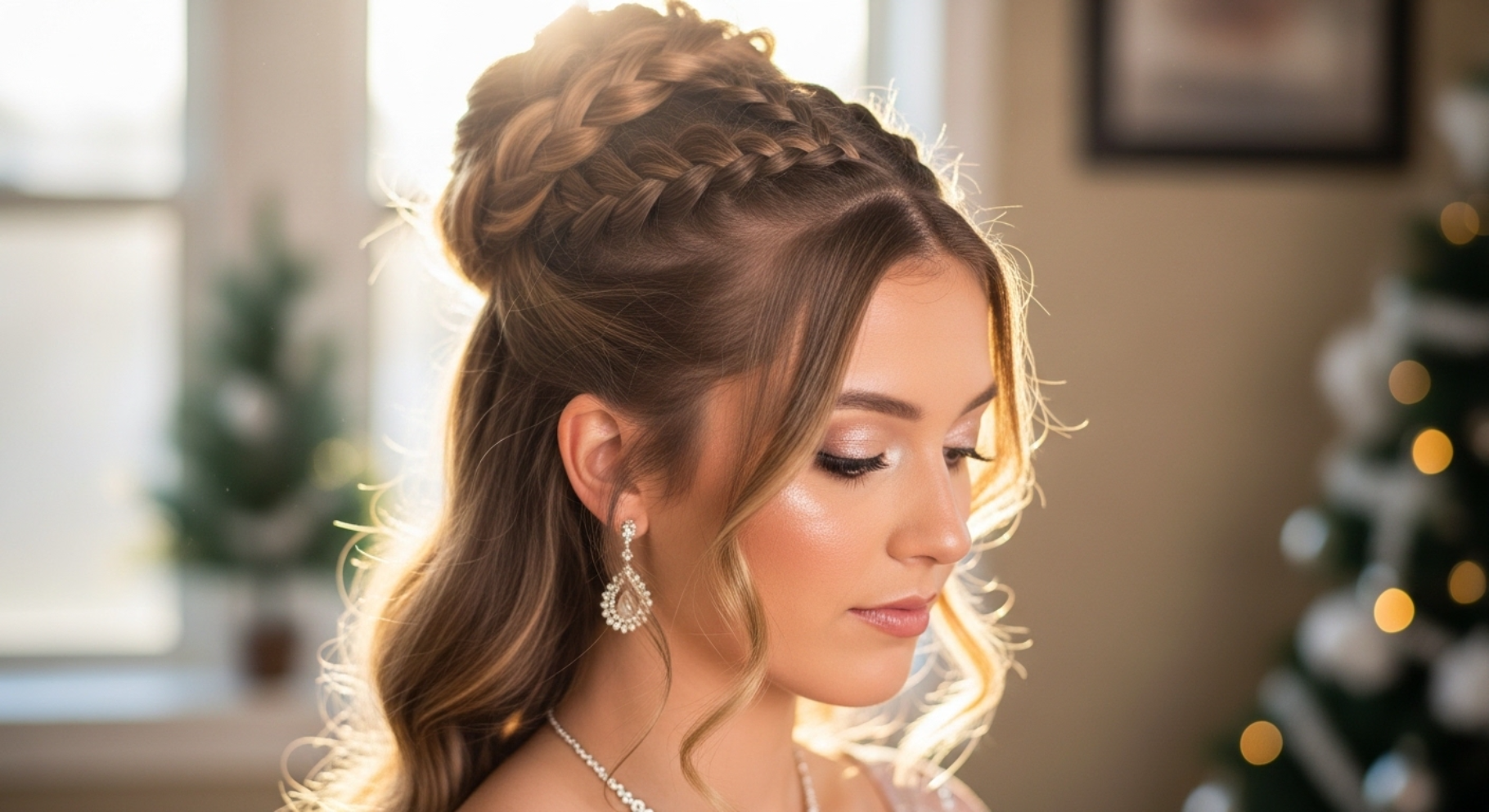 Half Up Braided Bun Combo