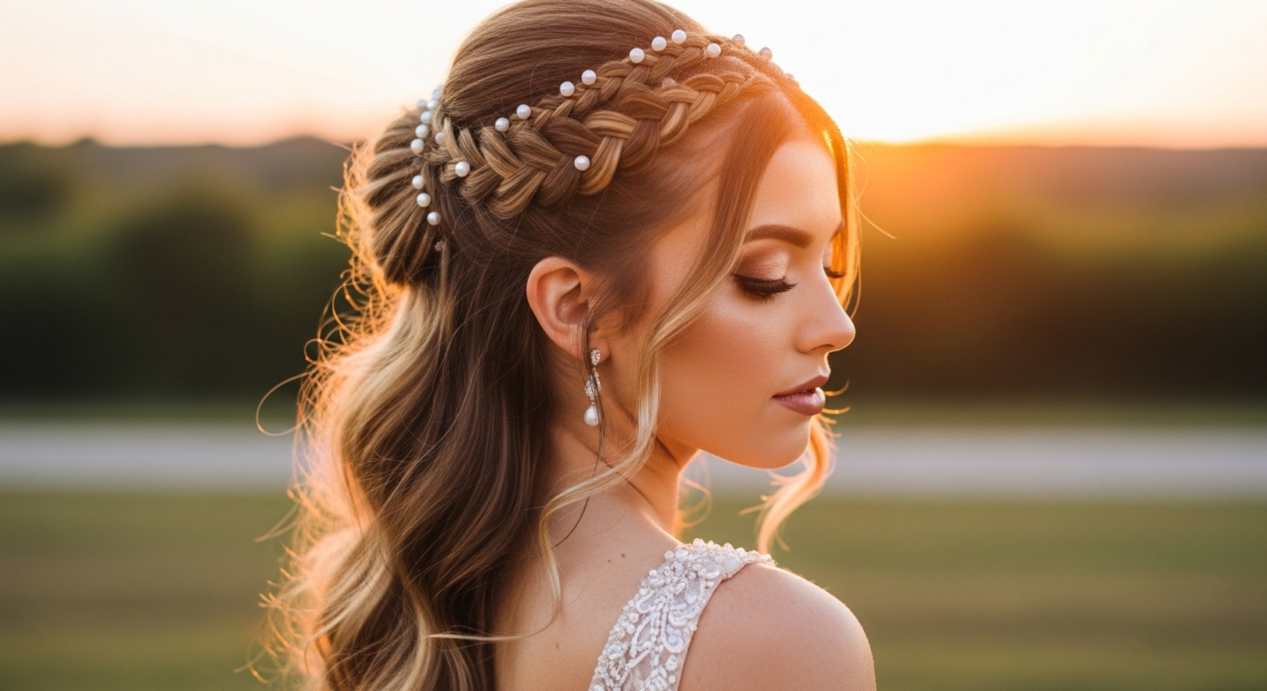 Half Up Braids with Loose Waves