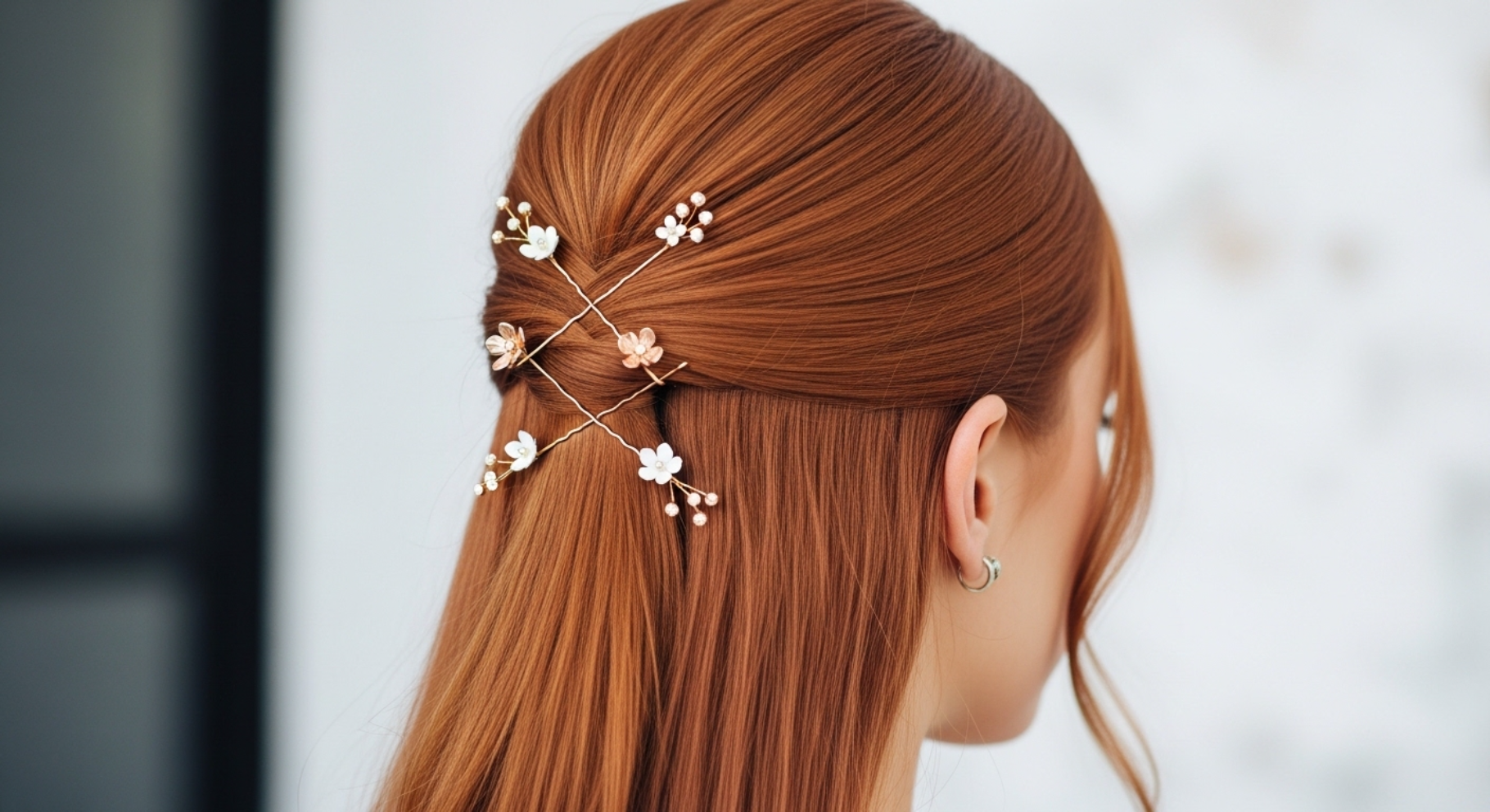 Half Up Criss Cross Pins Style