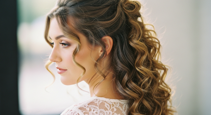 Half Up Curly Style