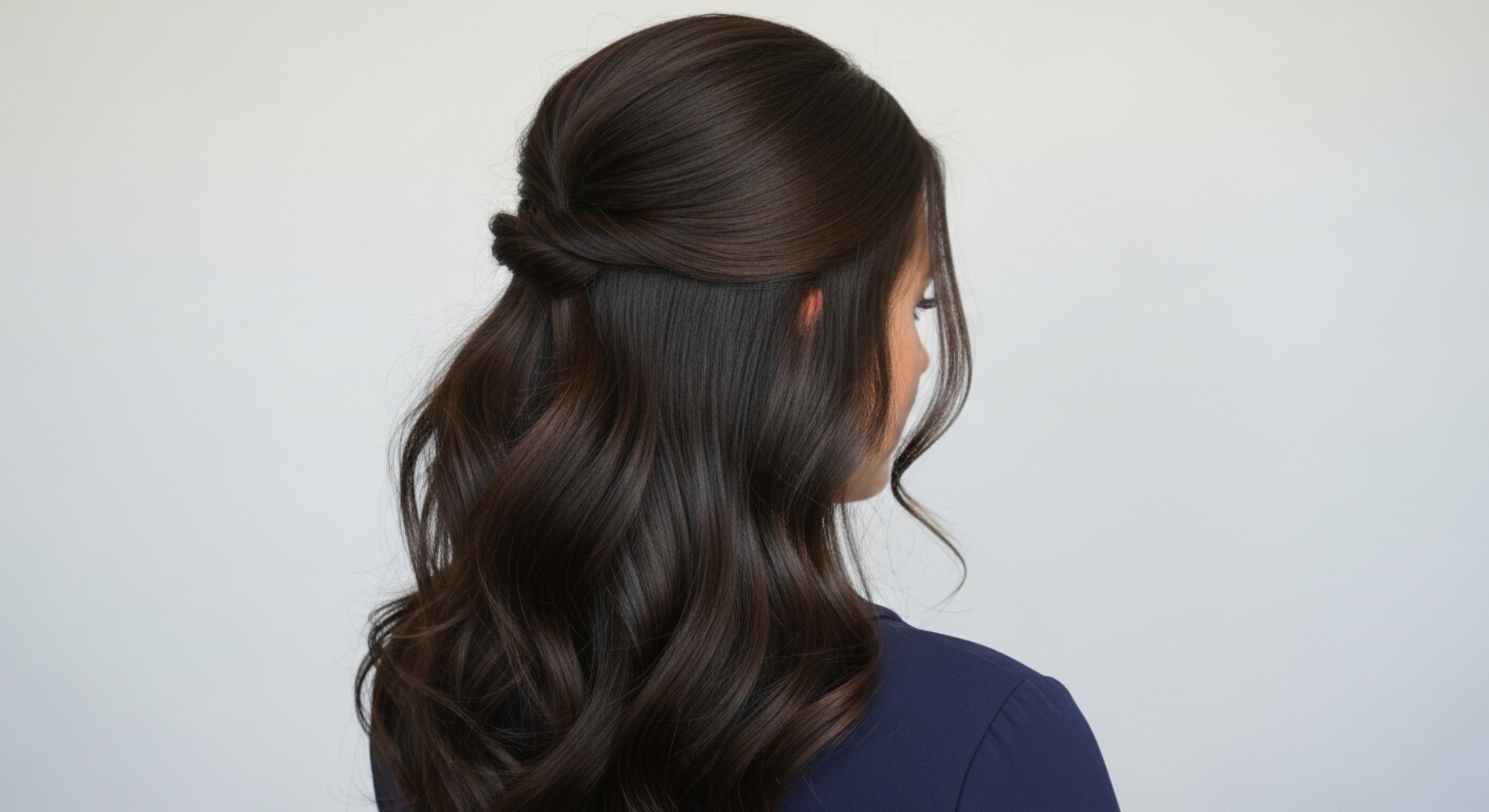 Half Up Glossy Espresso Style