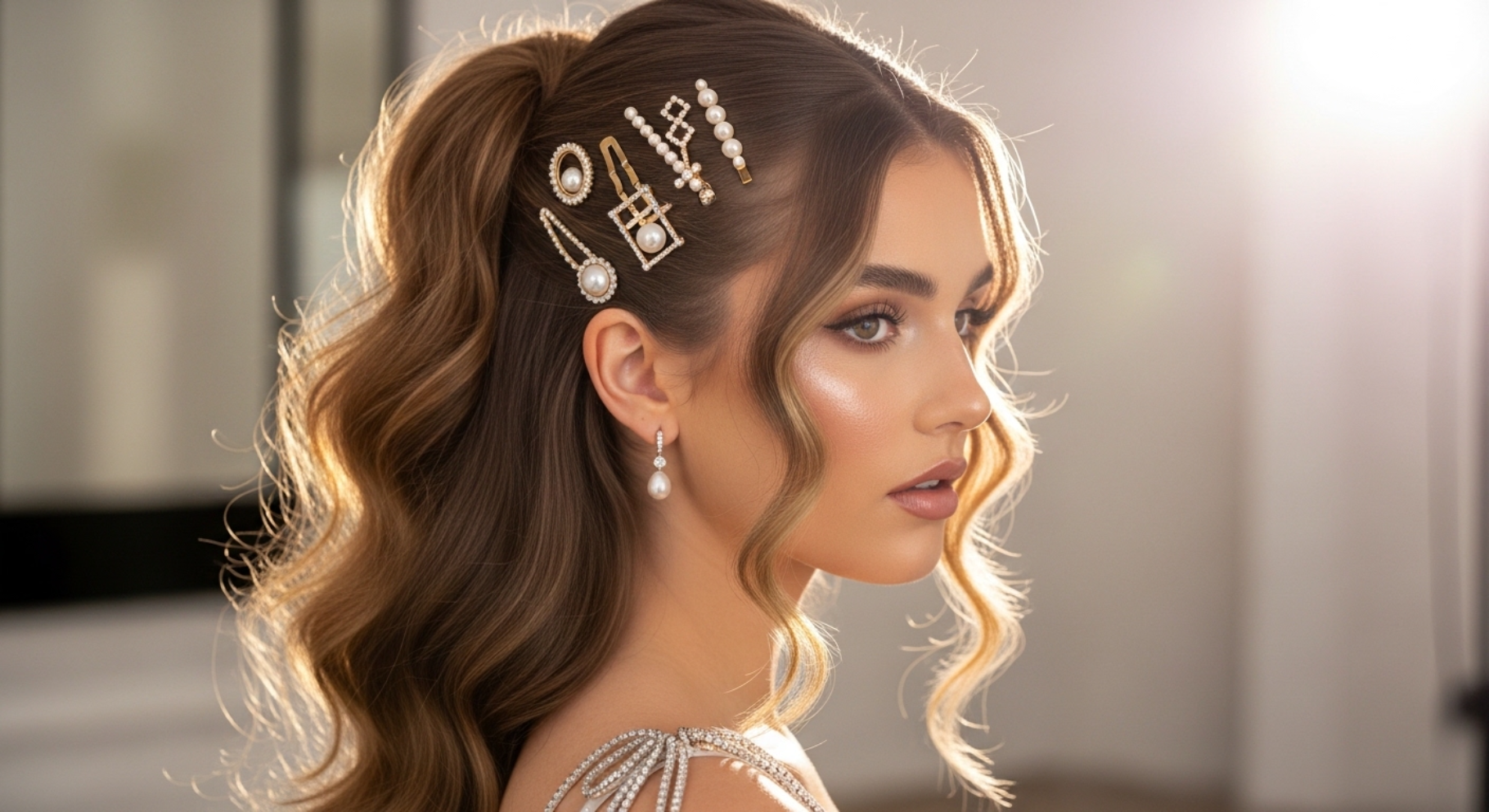 Half Up Textured Waves with Clips