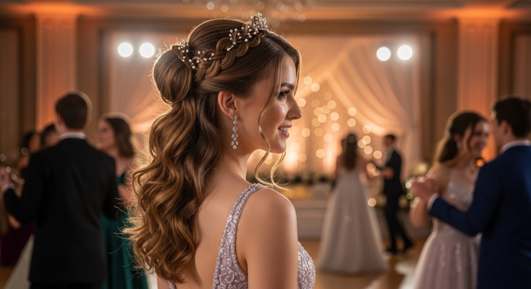Half Up Twisted Crown