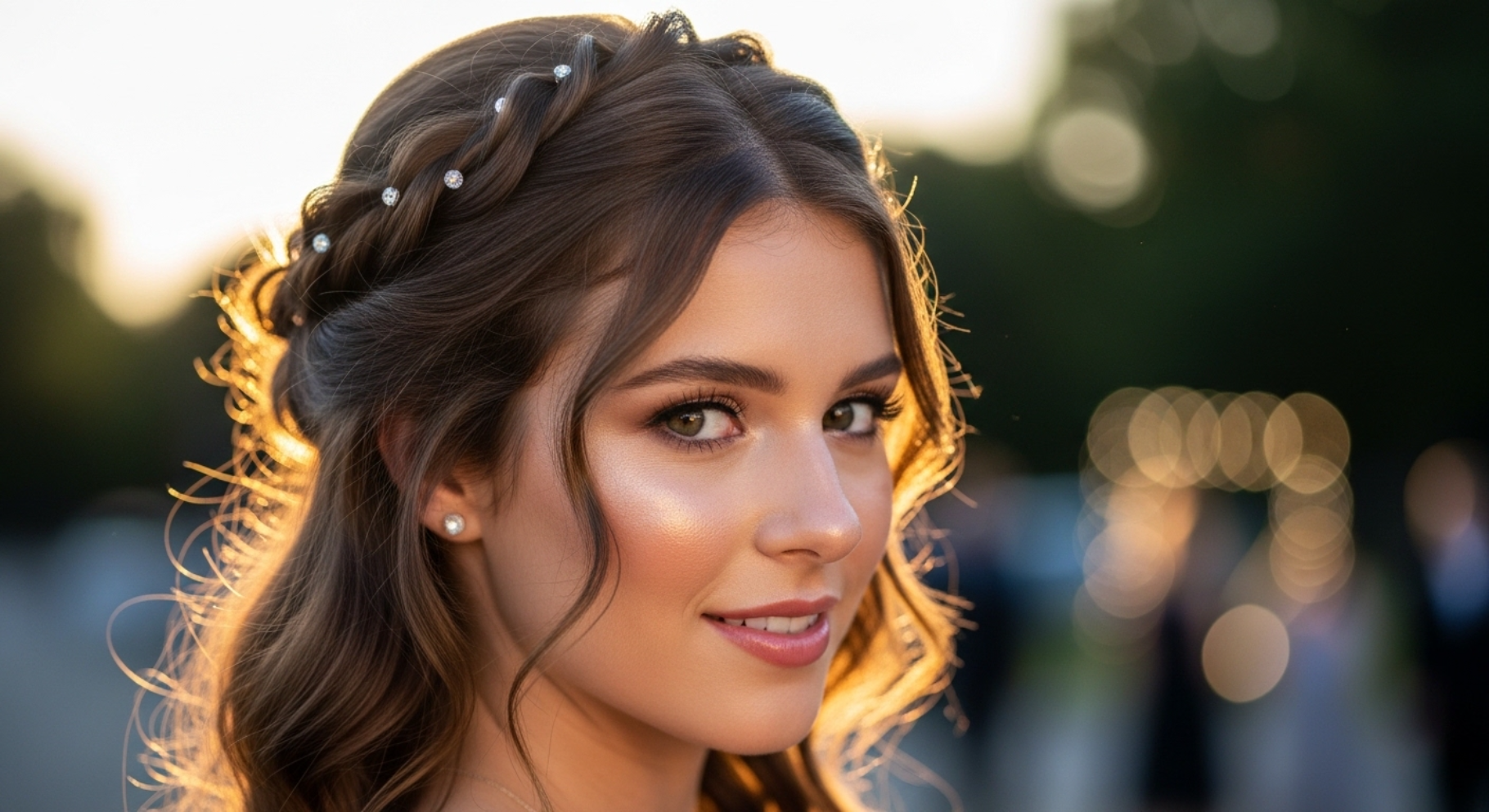 Half Up Twisted Crown for Prom Look