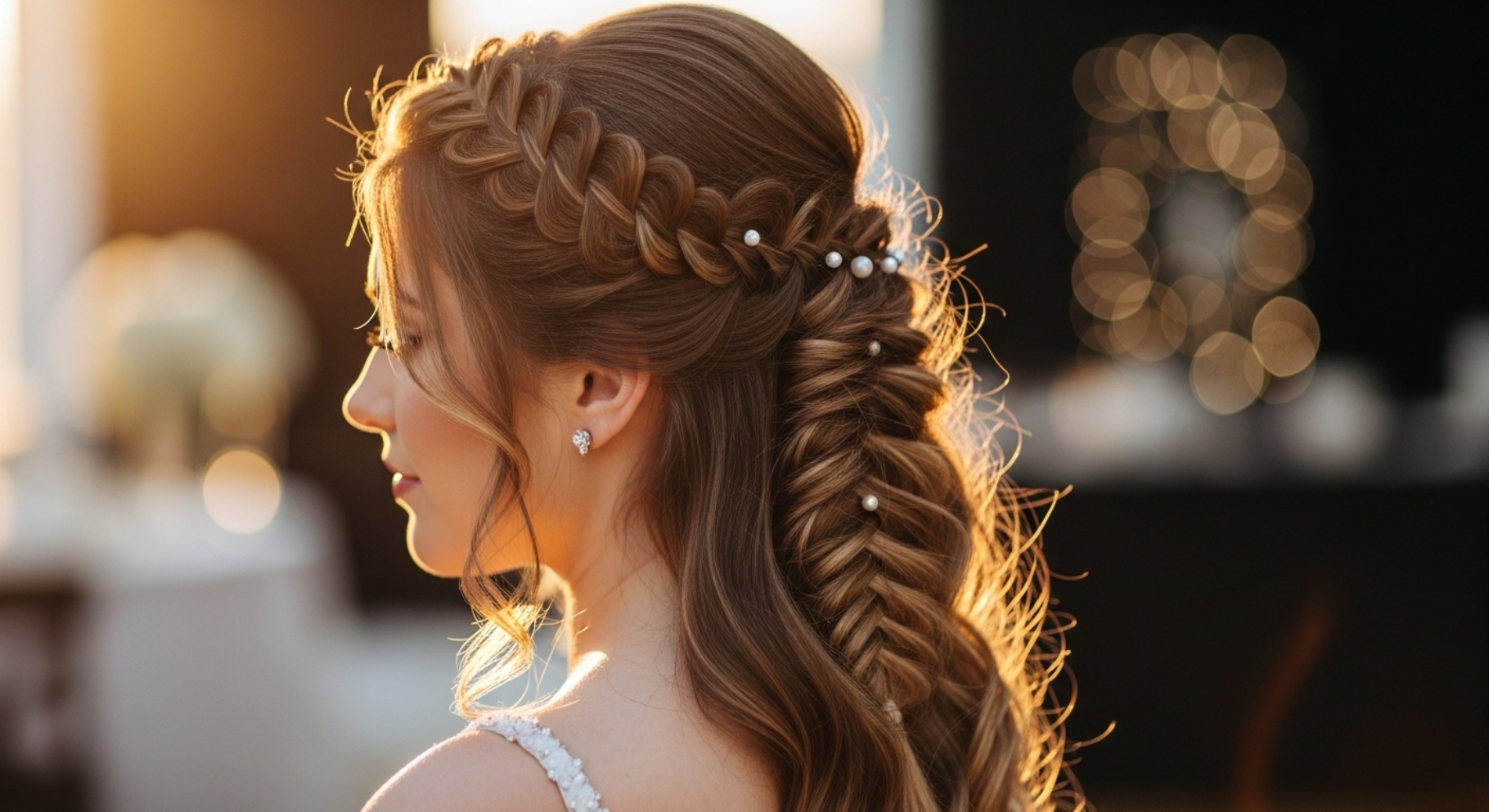 Half Up with Loose Fishtail Accent