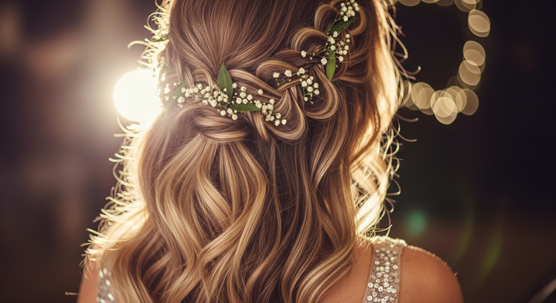 Half Up with Waterfall Braid