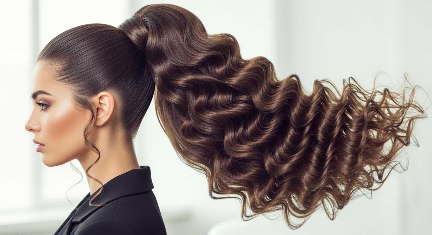 High Curly Ponytail