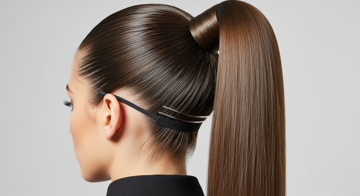 High Ponytail with Sleek Finish