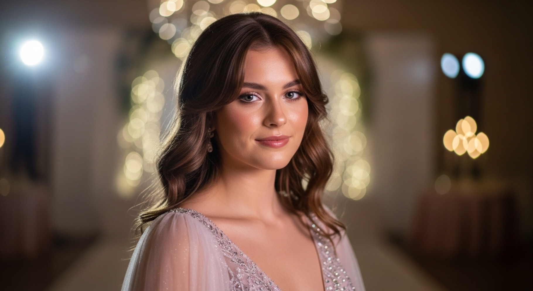 Loose Waves with Curtain Bangs