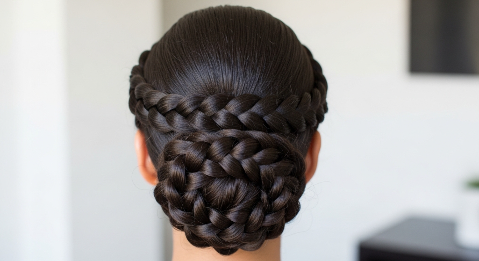 Low Braided Bun Updo