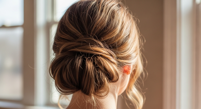 Messy Low Bun with Texture