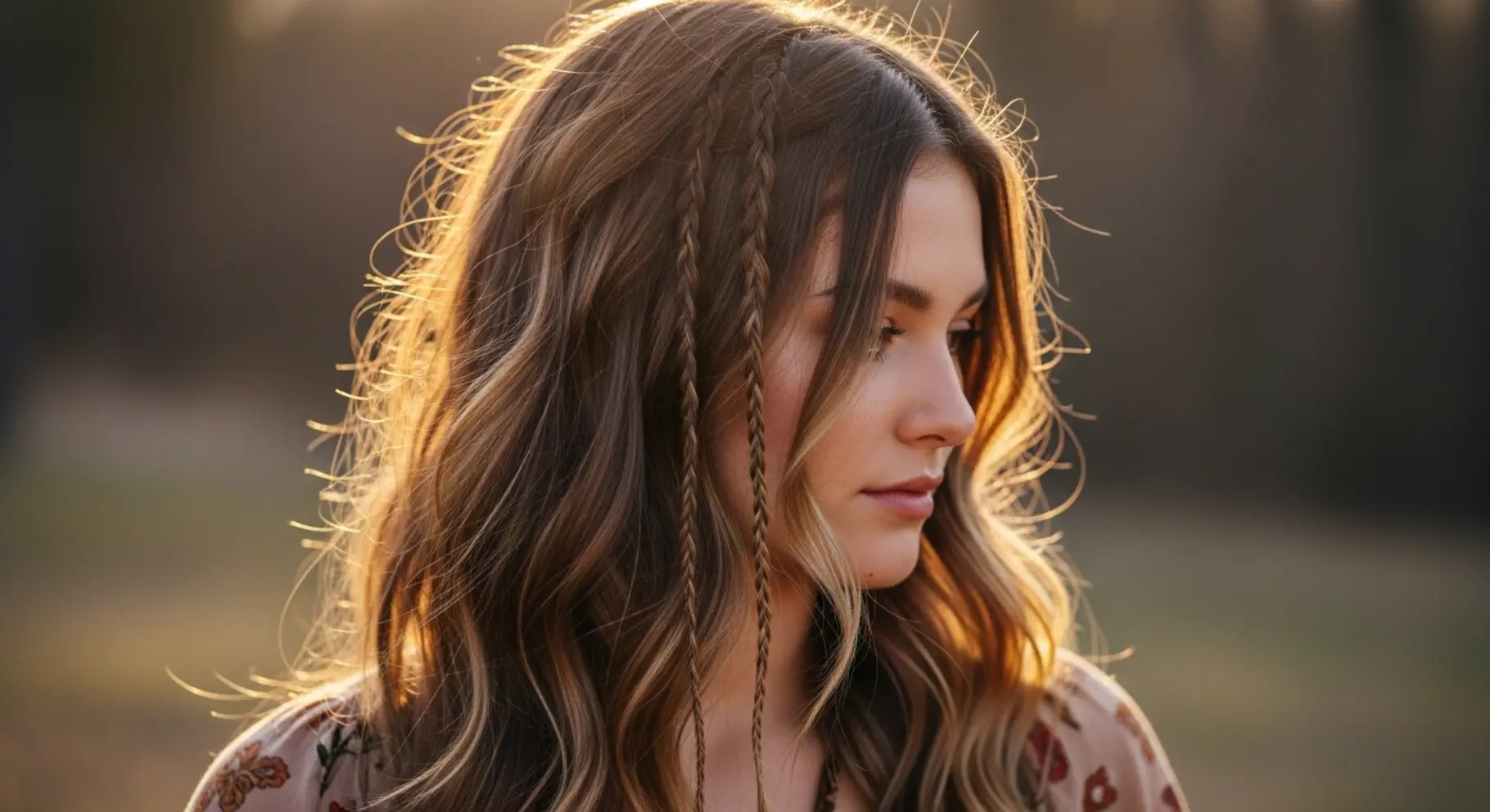 Mini Braids with Loose Hair