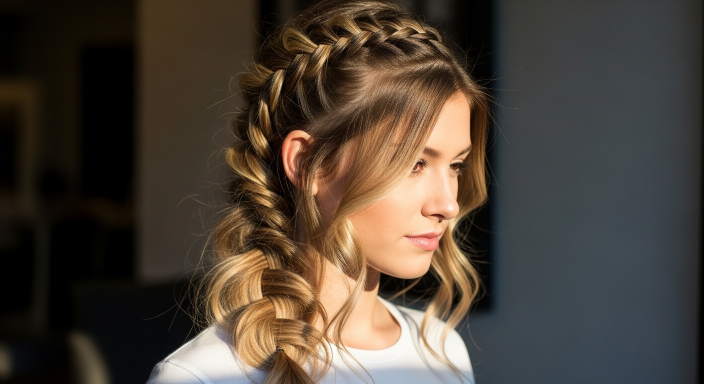 Side Part Braid Down