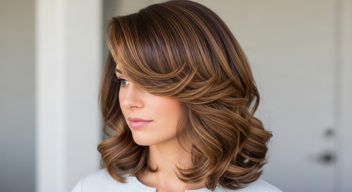 Side Part Soft Curls