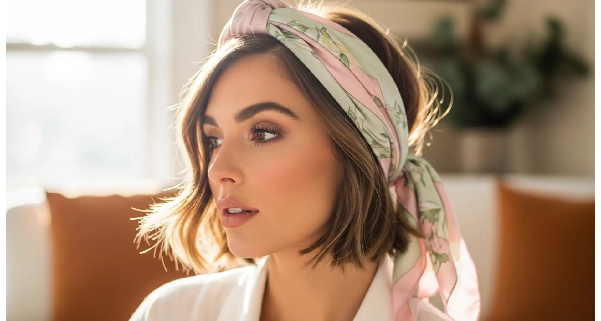 Silk Scarf Front Wrap Style