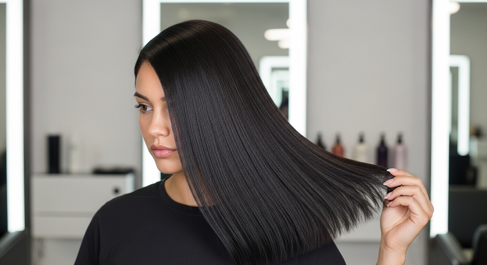 Sleek Straight Glass Hair Look