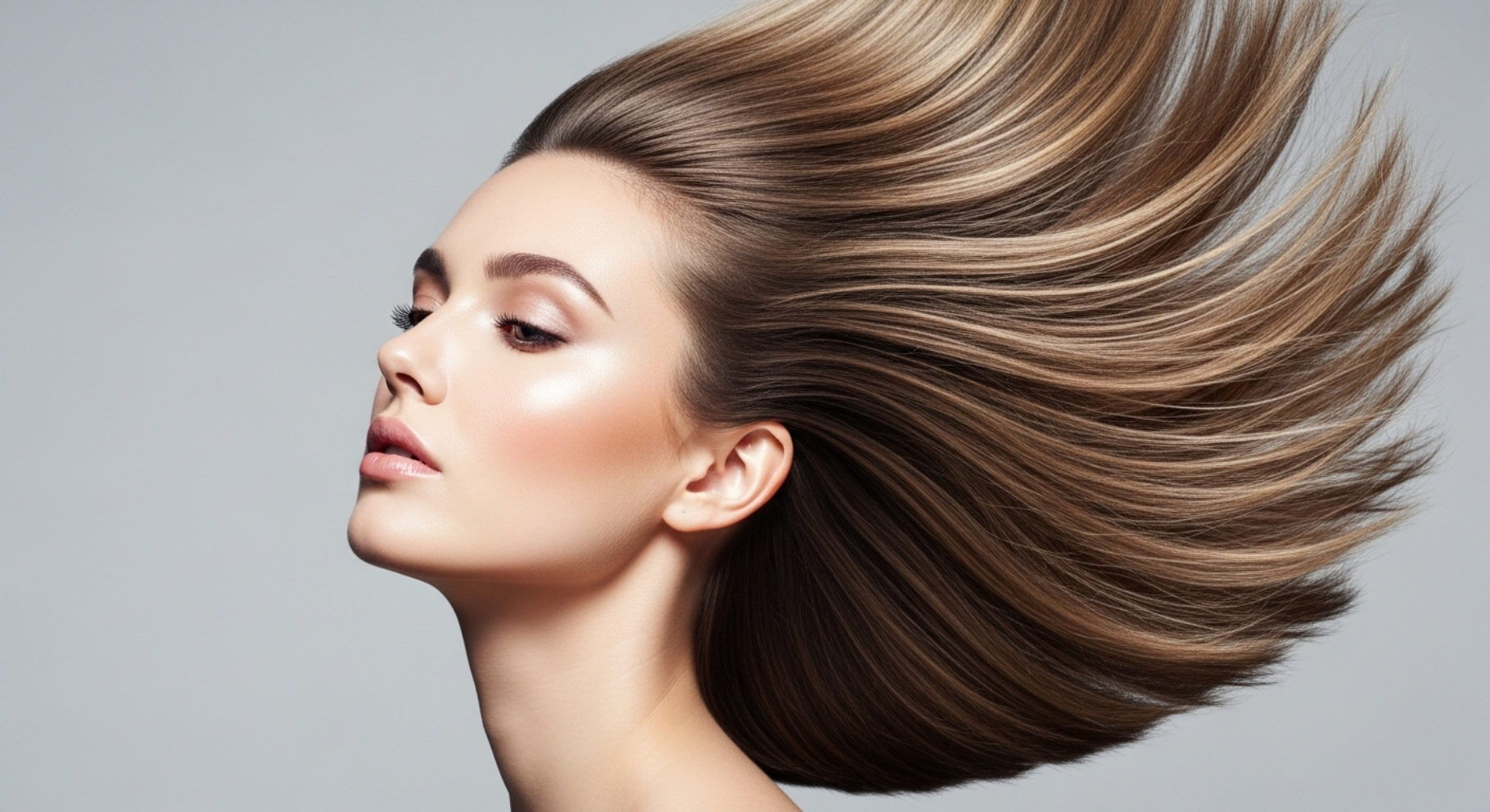 Sleek Straight with Middle Part
