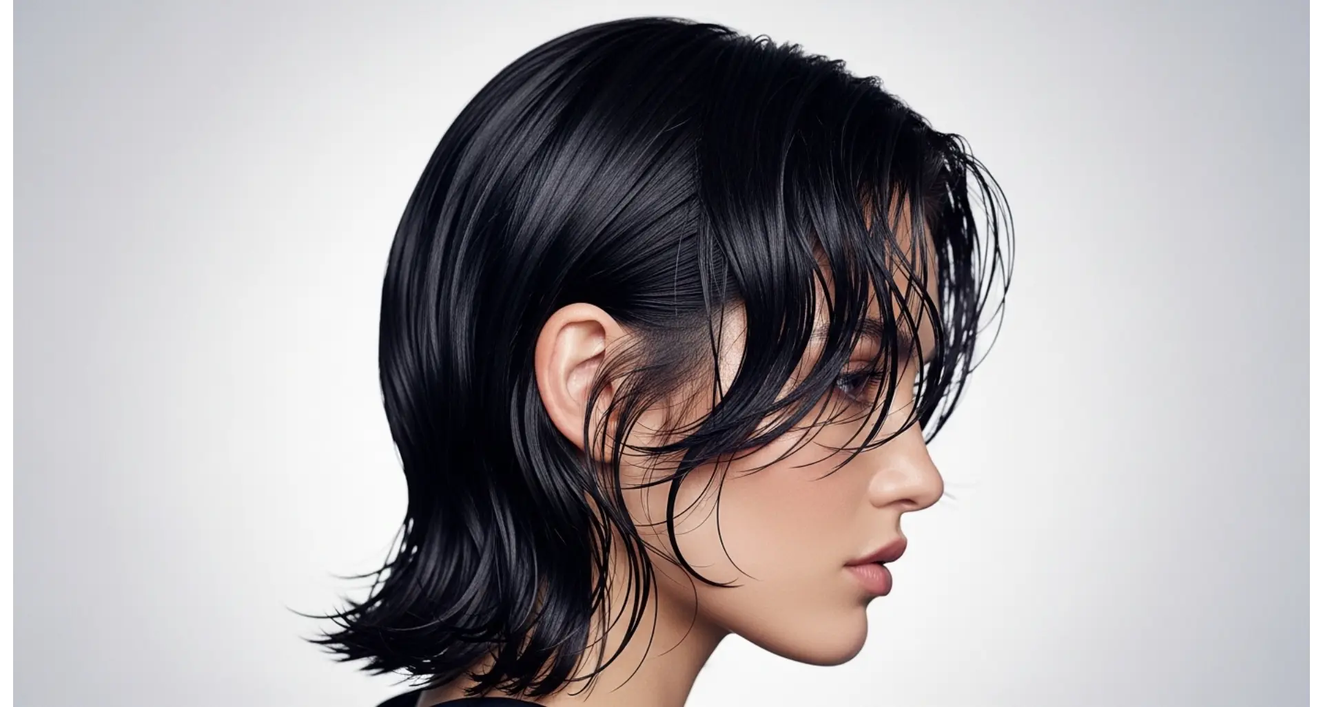 Soft Wet Look Shag Bob