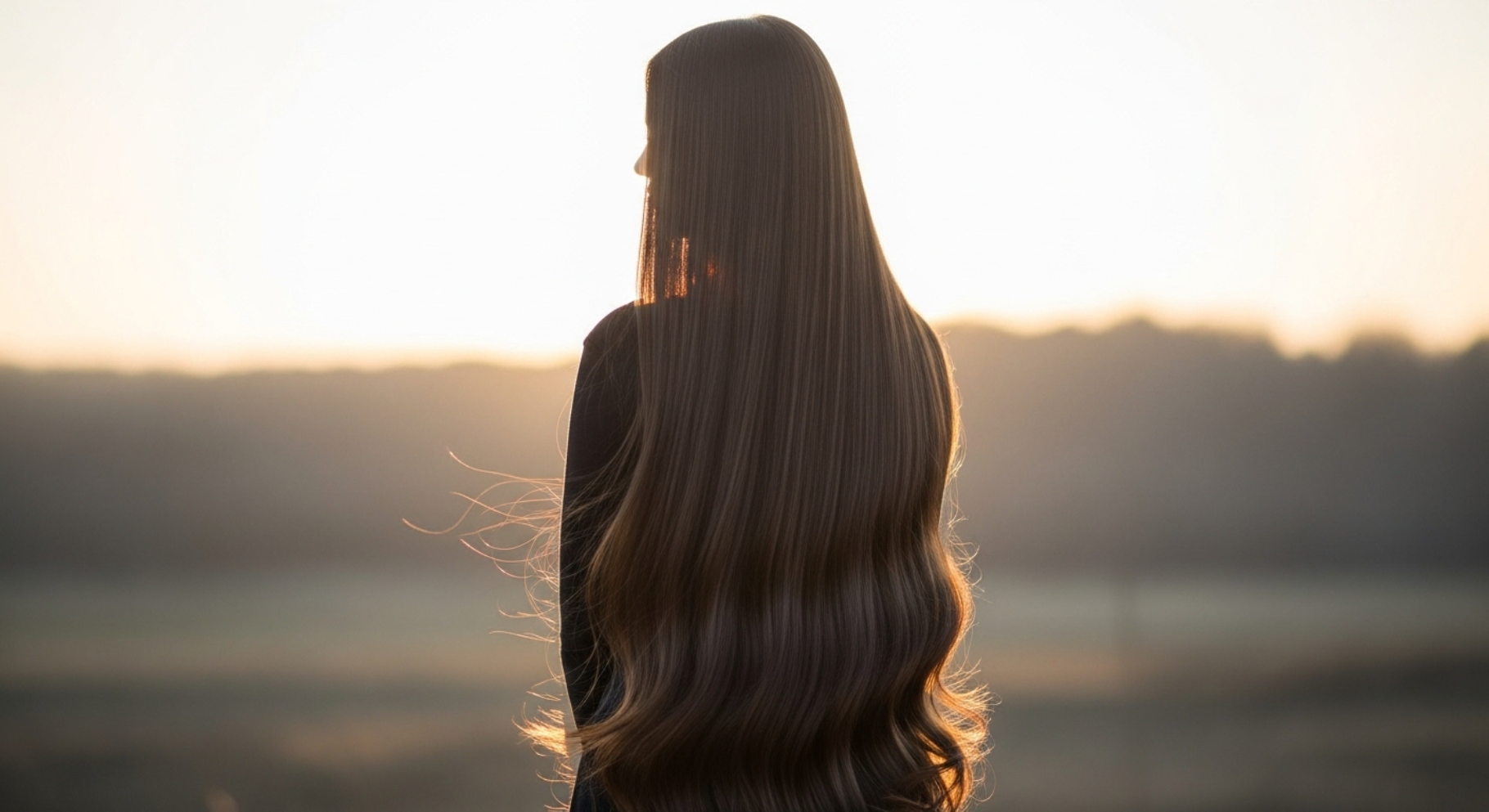 Straight Hair with Subtle Waves Ends