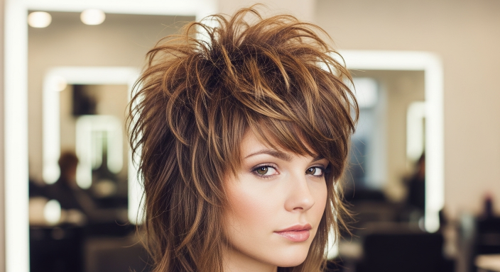 Voluminous Crown Wolf Cut