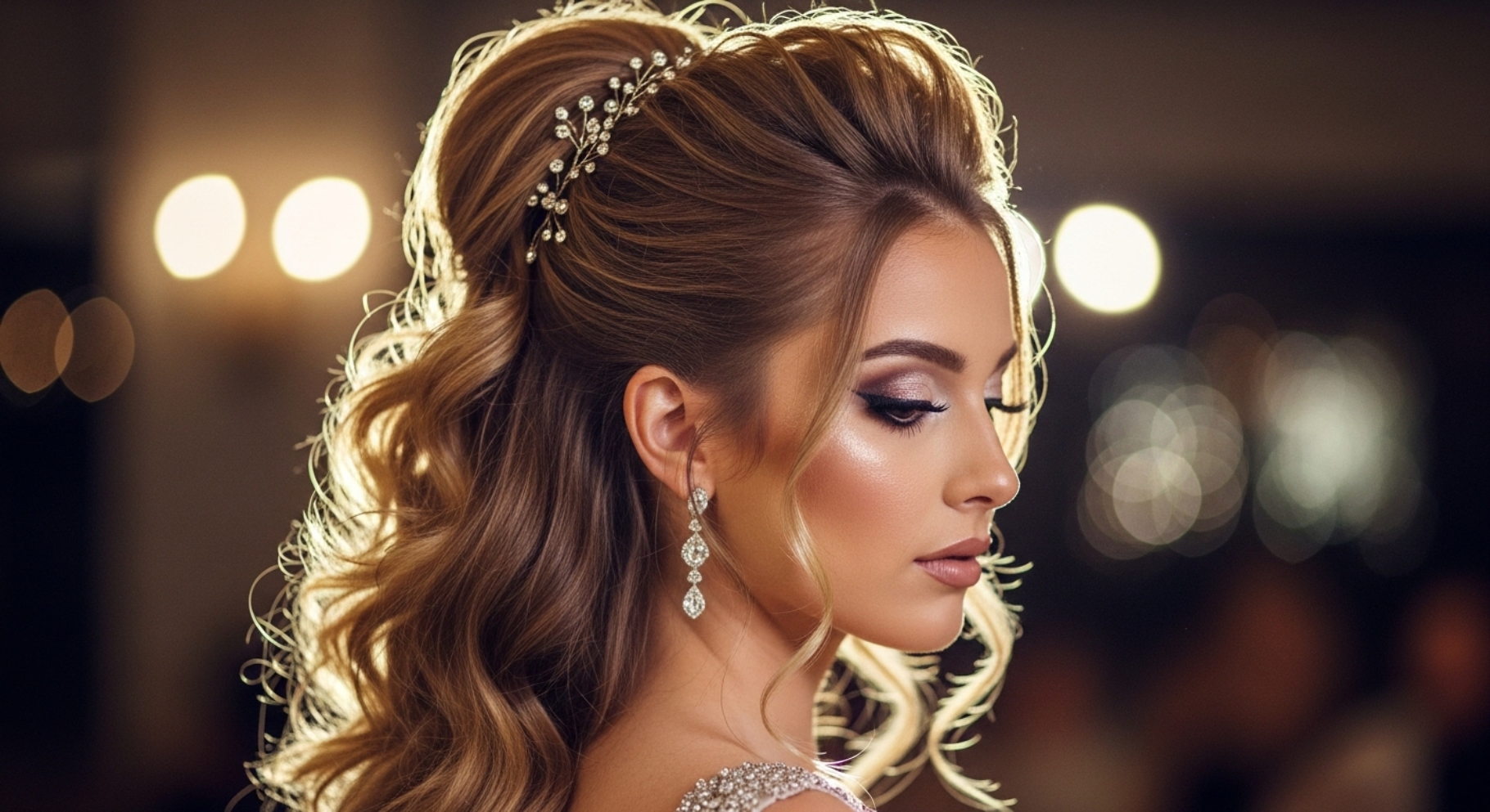 Voluminous Half Up with Teased Crown
