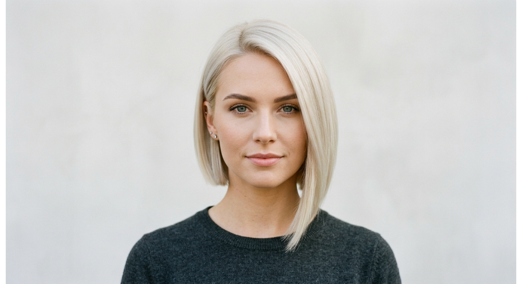 Asymmetrical Sleek Blonde Bob