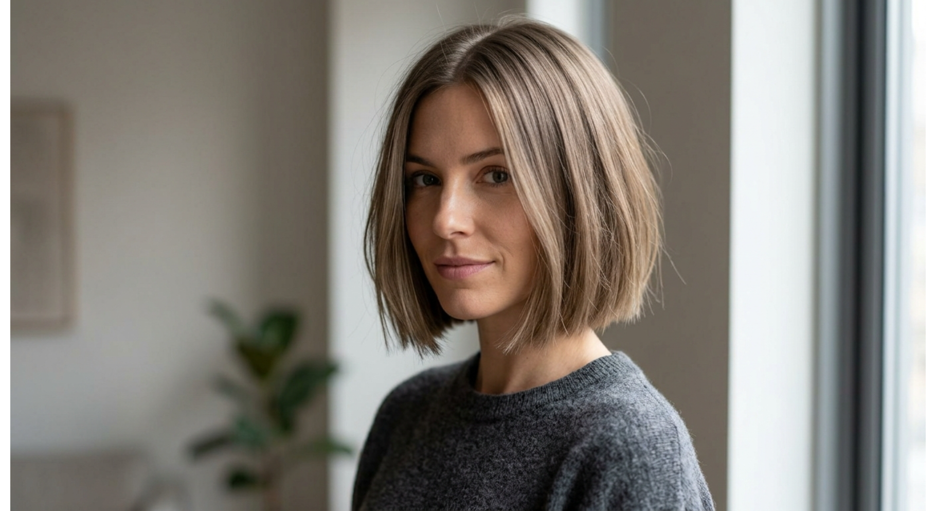 Blunt Messy Bob with Hidden Layers