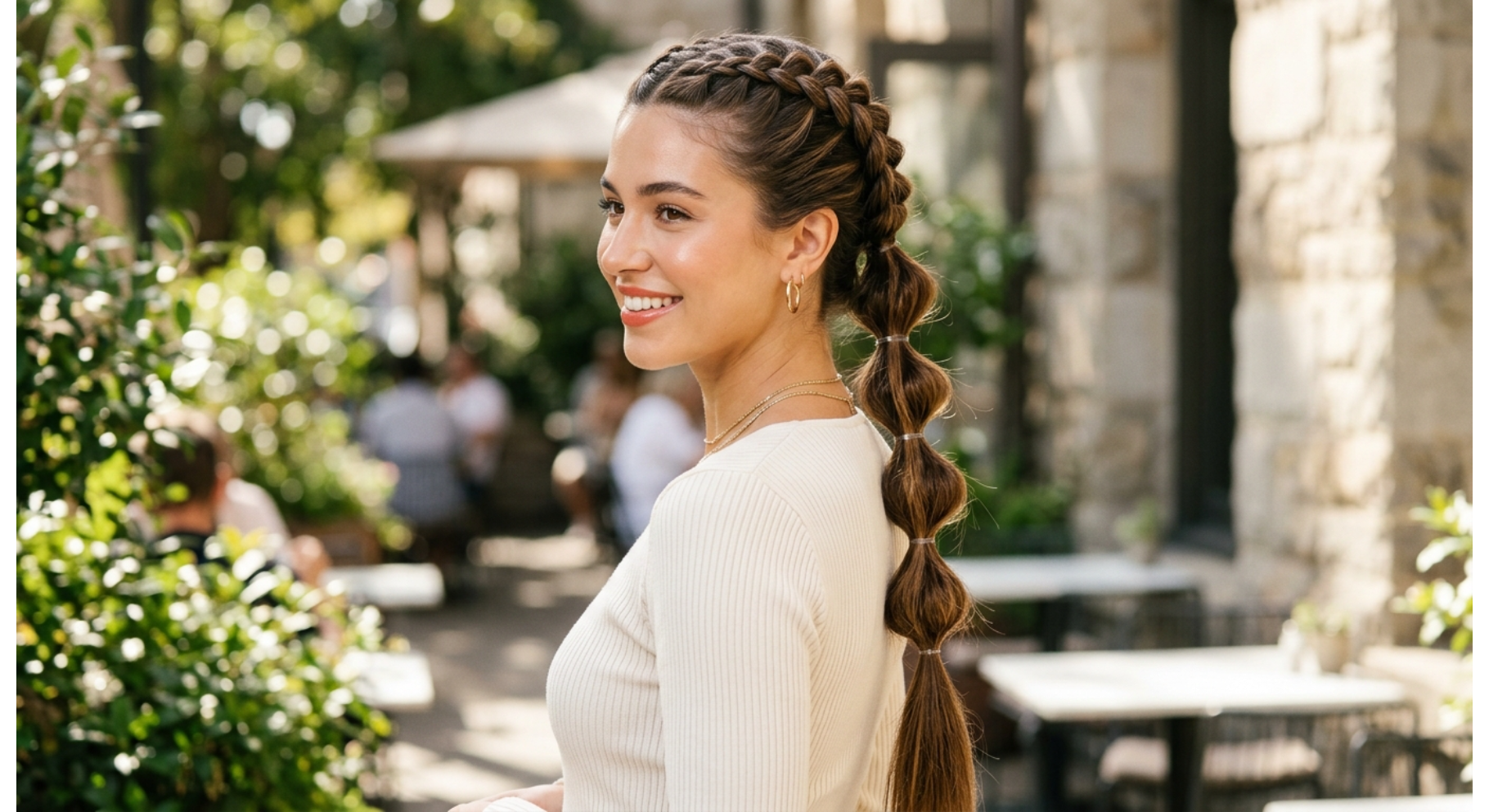 Braided Bubble Ponytail