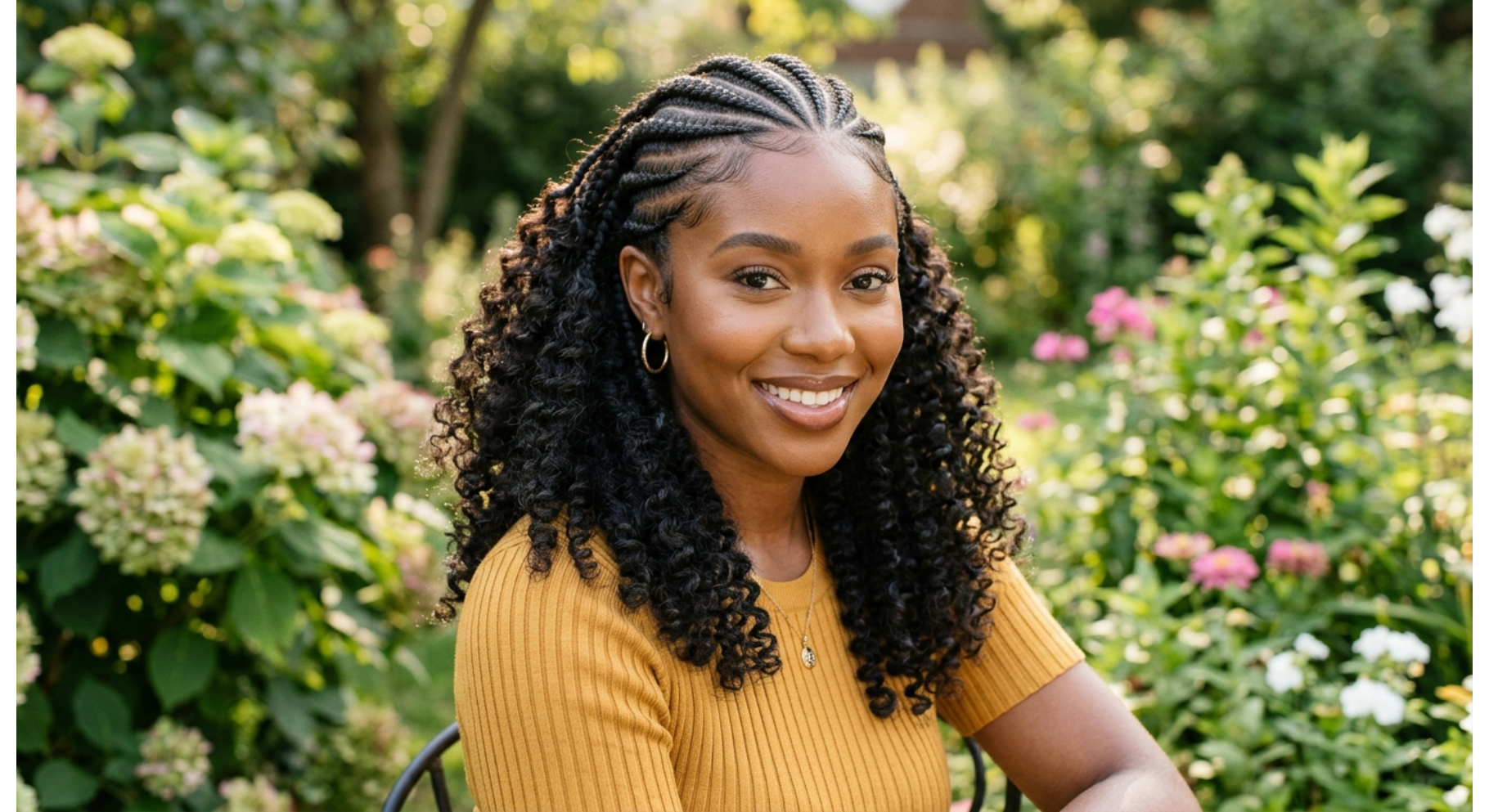Cornrows with Curly Ends
