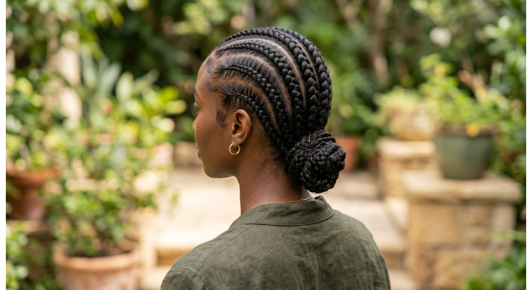 Cornrows with Low Bun
